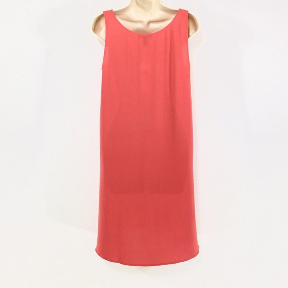 Eileen Fisher Silk Georgette Crepe Dress Sz XS Scoop Neck Watermelon NWT - Picture 6 of 7